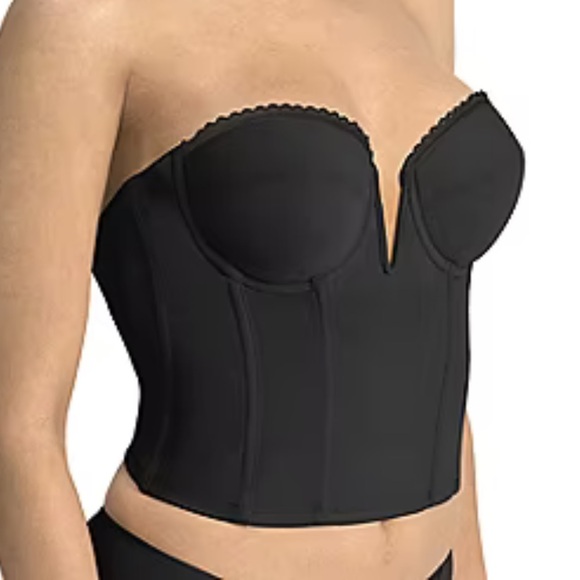 Dominique Black Valerie Deep V Wire Backless Strapless Bridal Bra 38DD - Picture 4 of 4